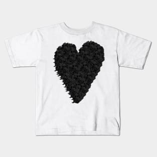 Black Rose Heart Kids T-Shirt